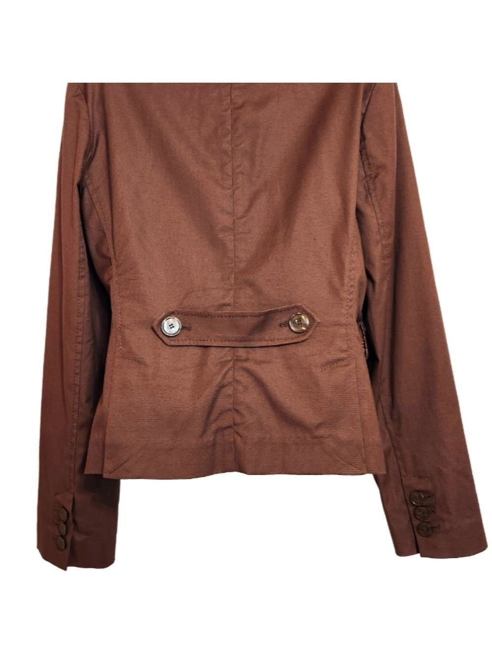 The Limited Brown Cotton Blend Fitted Career Blazer Jacket Size 8 - Picture 5 of 10